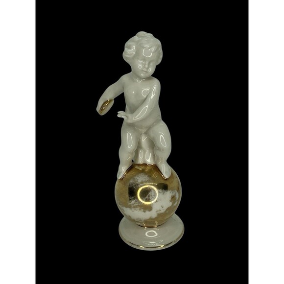 Vintage Discus Disc Throwing Figurine Baby Atlas Germany Statue Trophy Rare - Picture 2 of 14